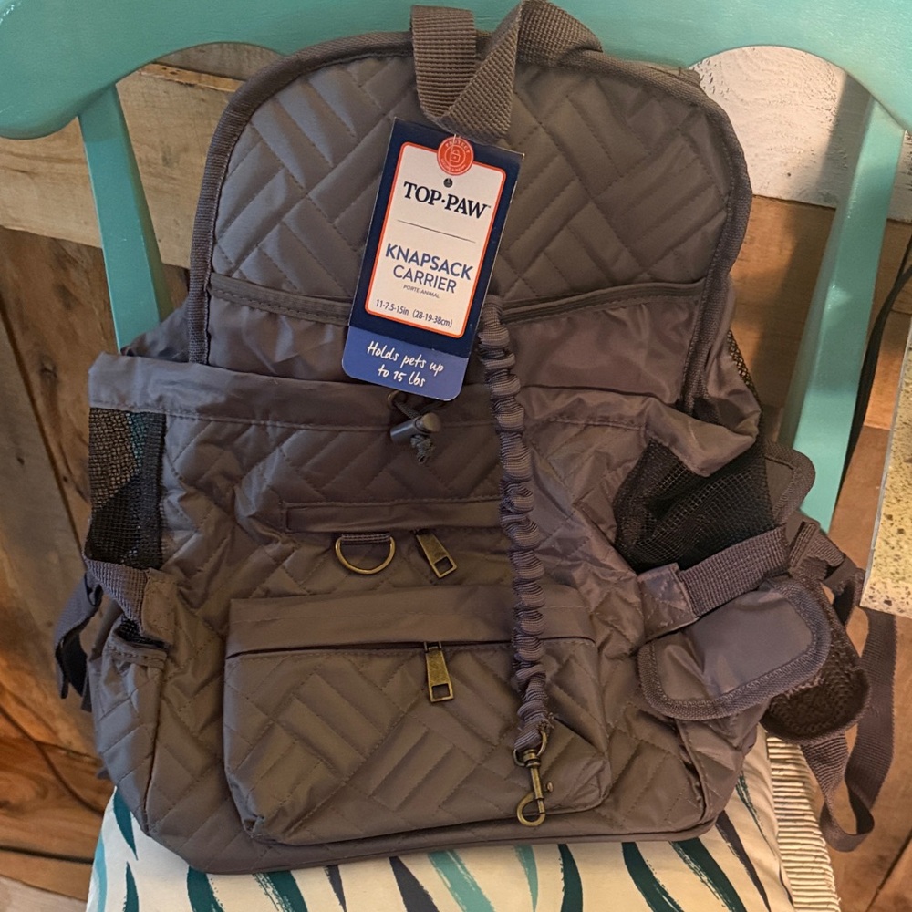 Top Paw Quilted Gray Backpack for Men